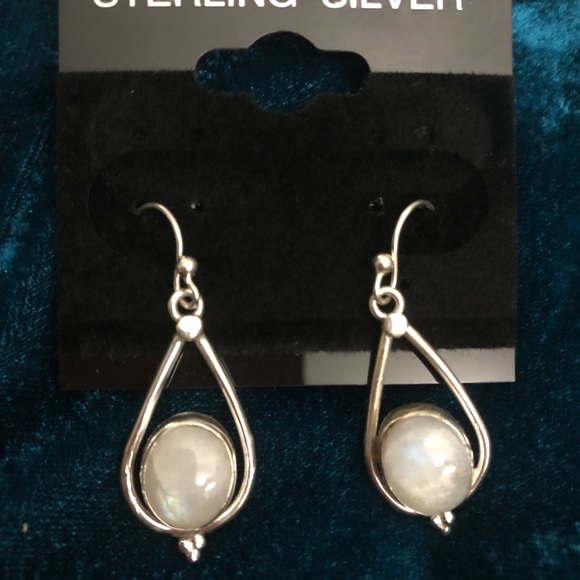 Moonstone & Sterling Silver French Hook Earrings NWT - Picture 7 of 8